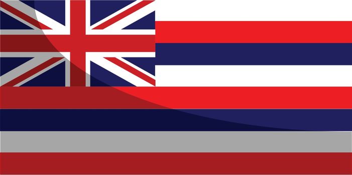 The flag of the United State state of Hawaii with a shadow