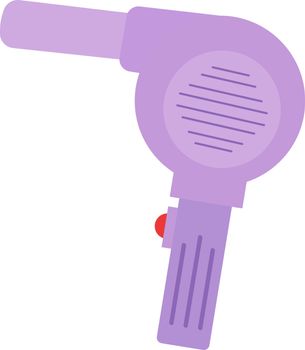 Purple hair dryer, illustration, vector on white background.