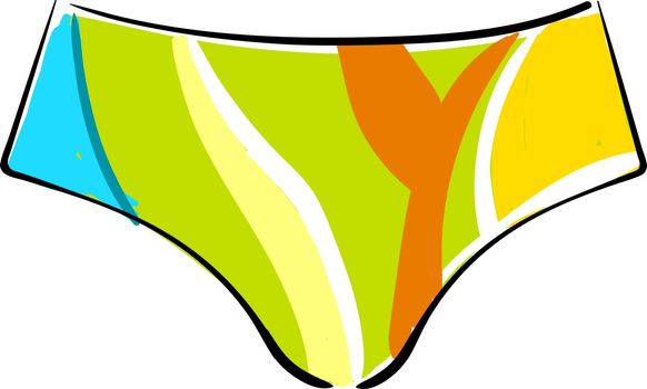 Multicolor thong, illustration, vector on white background.
