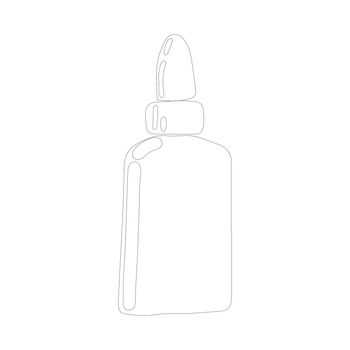 Bottle paper glue icon in outline style isolated on white background. 