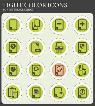 Documents icon set for web sites and user interface