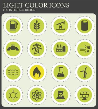 power generation vector icons for web and user interface design