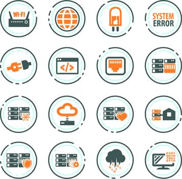 Internet, server, network icon set for web sites and user interface