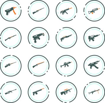 Hand weapons icon set for web sites and user interface