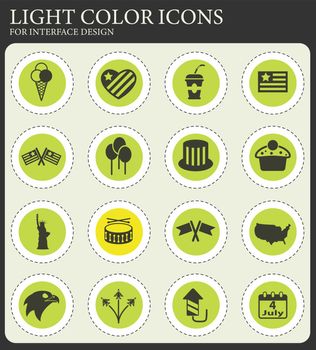 independence day vector icons for web and user interface design