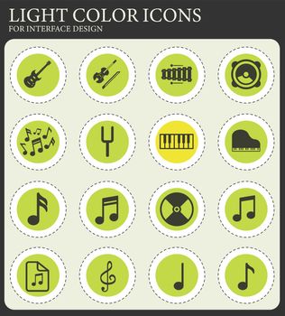 Music vector icons for web and user interface design