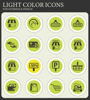 shop vector icons for web and user interface design
