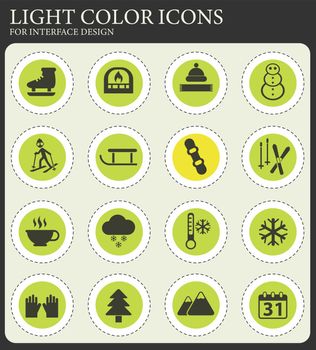 winter vector icons for web and user interface design