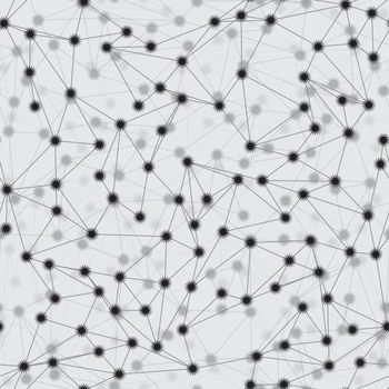 Abstract geometric connection of lines and spiked dots. Technology network and global network connection. Seamless pattern.