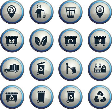 garbage vector icons for web and user interface design