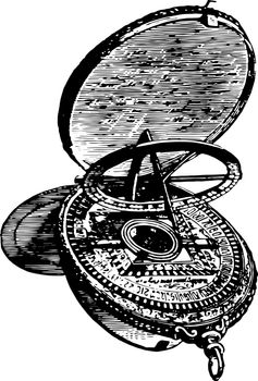 Astrolabe an obsolete astronomical instrument of different forms vintage line drawing or engraving illustration.