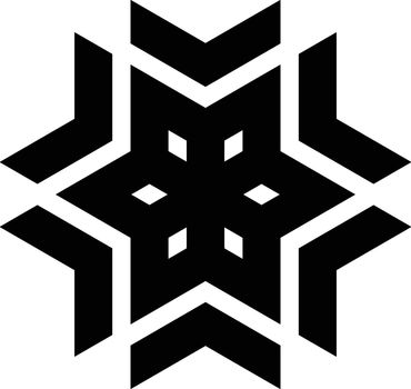 Snowflake icon. Christmas and winter theme. Simple flat black illustration on white background.