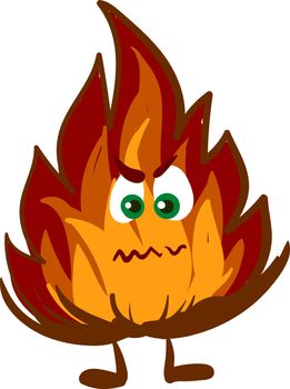 Angry fire, illustration, vector on white background.