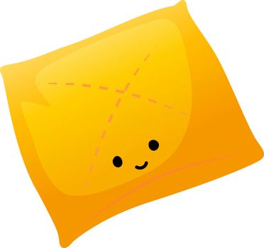 Yellow pillow, illustration, vector on white background