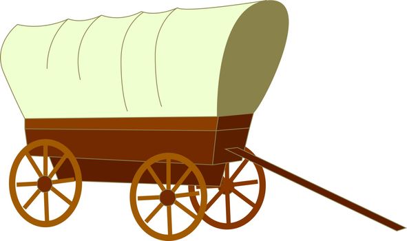Old retro cart, illustration, vector on white background.