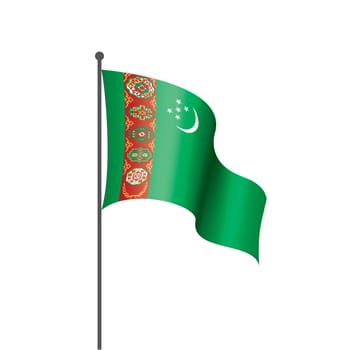 Turkmenistan national flag, vector illustration on a white background