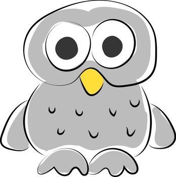 White owl, illustration, vector on white background.