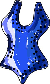 Blue swimsuit, illustration, vector on white background.
