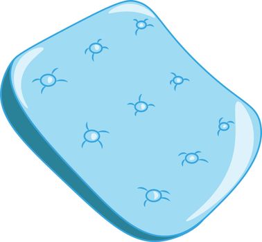 An image of a blue mattress vector color drawing or illustration