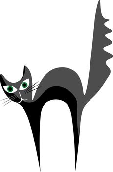 Black cat vector illustration 