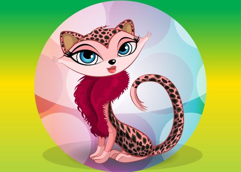 Lovely leopard, vector illustration
