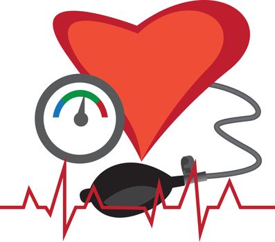 Blood pressure measuring vector illustration on a white background