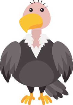 Bald bird, illustration, vector on white background.