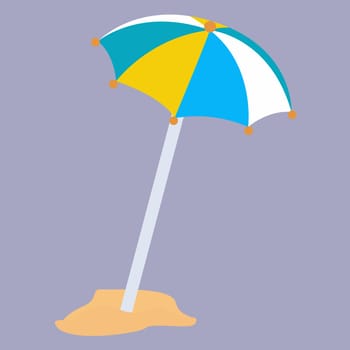Beach umbrella, illustration, vector on white background.