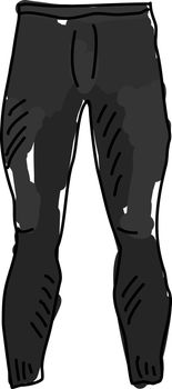 Black pants, illustration, vector on white background.