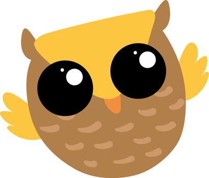 Cute owl, illustration, vector on white background.