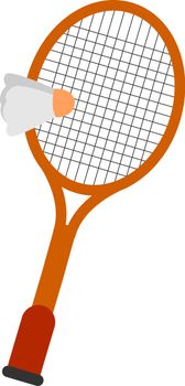 Racket, illustration, vector on white background.
