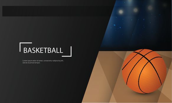 Basketball tournament concept based poster or banner design on abstract background.