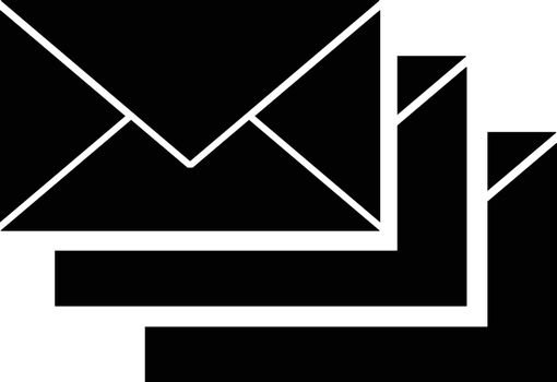 Glyph icon or symbol of email.
