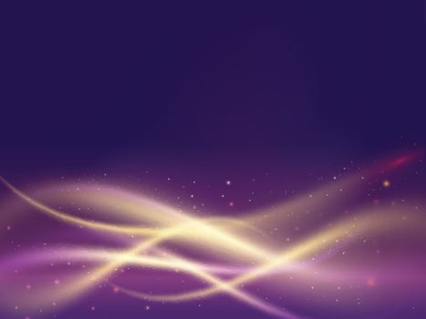 Shiny purple lighting motion wavy abstract background.
