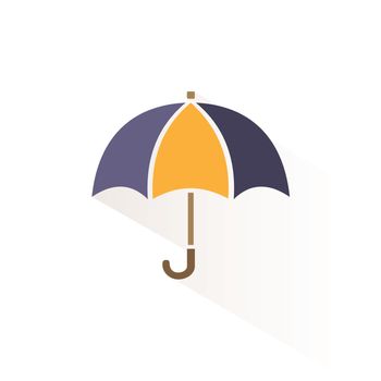Umbrella color icon with shadow. Flat vector illustration