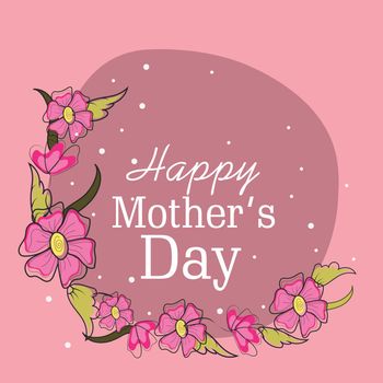 Happy Mother's Day celebration background decorated with beautiful pink flowers.