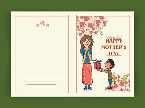 Happy Mother's Day greeting card design decorated with beautiful flowers.