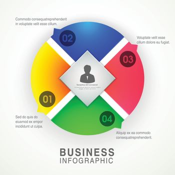 Colorful infographic circle layout for Business reports and presentation.