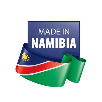 Namibia national flag, vector illustration on a white background