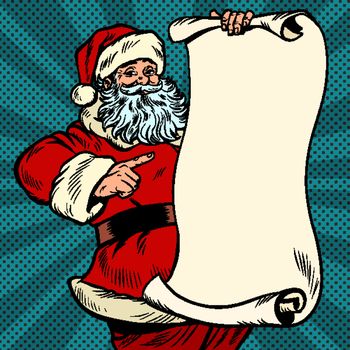Santa Claus character, Christmas and New year. Pop art retro vector illustration kitsch vintage drawing