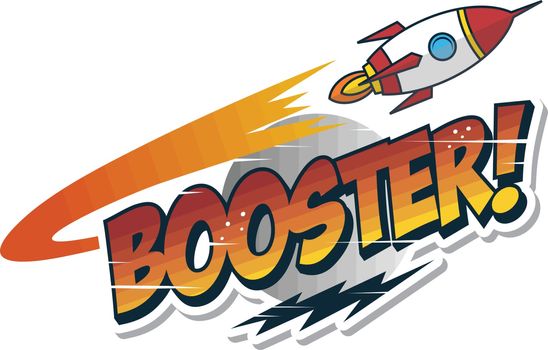 turbo booster rocket ship launch space exploration vector art