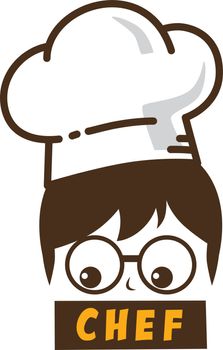 female master chef character cartoon art logo icon vector