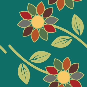 Abstract textile colorful flowers seamless pattern background Easily editable vector image