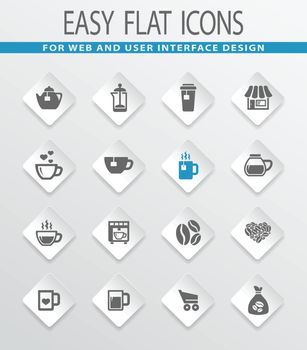 Coffee vector icons for user interface design
