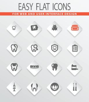 Dental flat vector icons for user interface design
