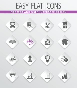 Industry flat vector icons for user interface design