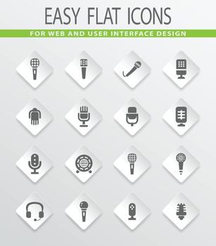 Microphone flat web icons for user interface design