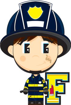 F is for Fireman Alphabet Learning Illustration by Mark Murphy Creative