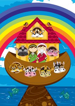 ‘The Animals went in Two by Two’ Cartoon Noah and the Ark Illustration by Mark Murphy