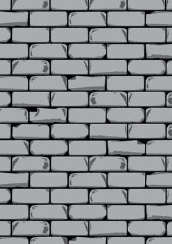 A dark grey old and damaged brick wall